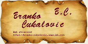 Branko Čukalović vizit kartica